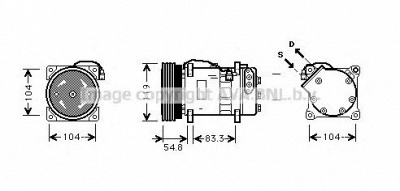AVA QUALITY COOLING vwk281 -  Компрессор, кондиционер